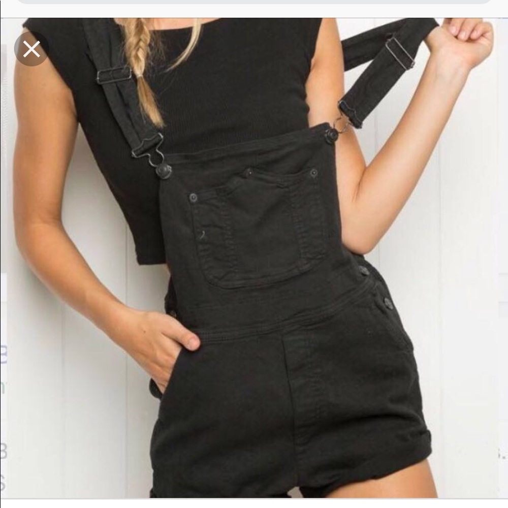 Brandy Melville Black Denim Overalls